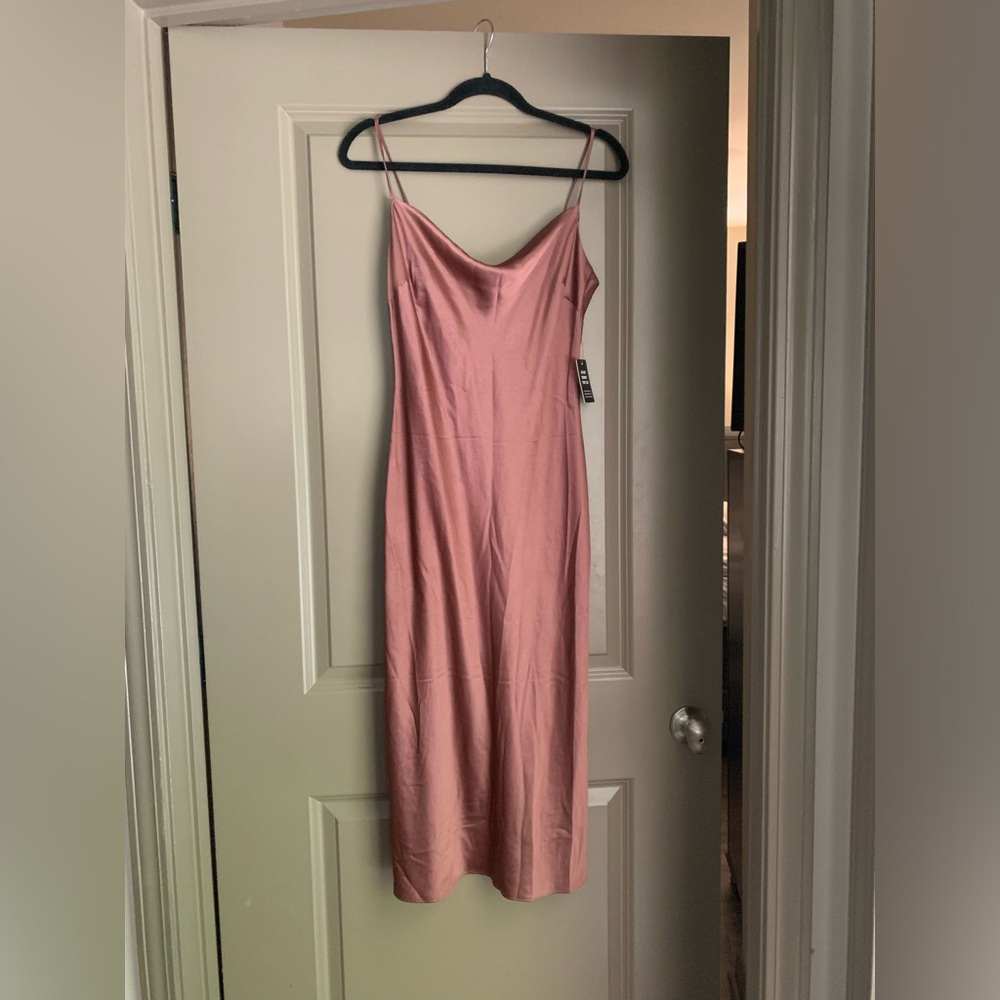EXPRESS Pink Cowl-Neck Slip Dress